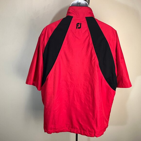 FootJoy FJ Men's red wtih black trim short sleeve DryJoys jacket shirt Large L - Picture 5 of 7